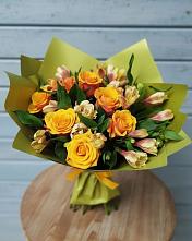 Букет цветов из:  Альстромерии и Розы в Новомеловатке