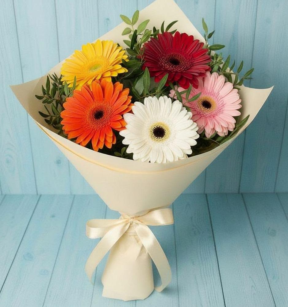 Букет цветов из: Герберы в Новомеловатке