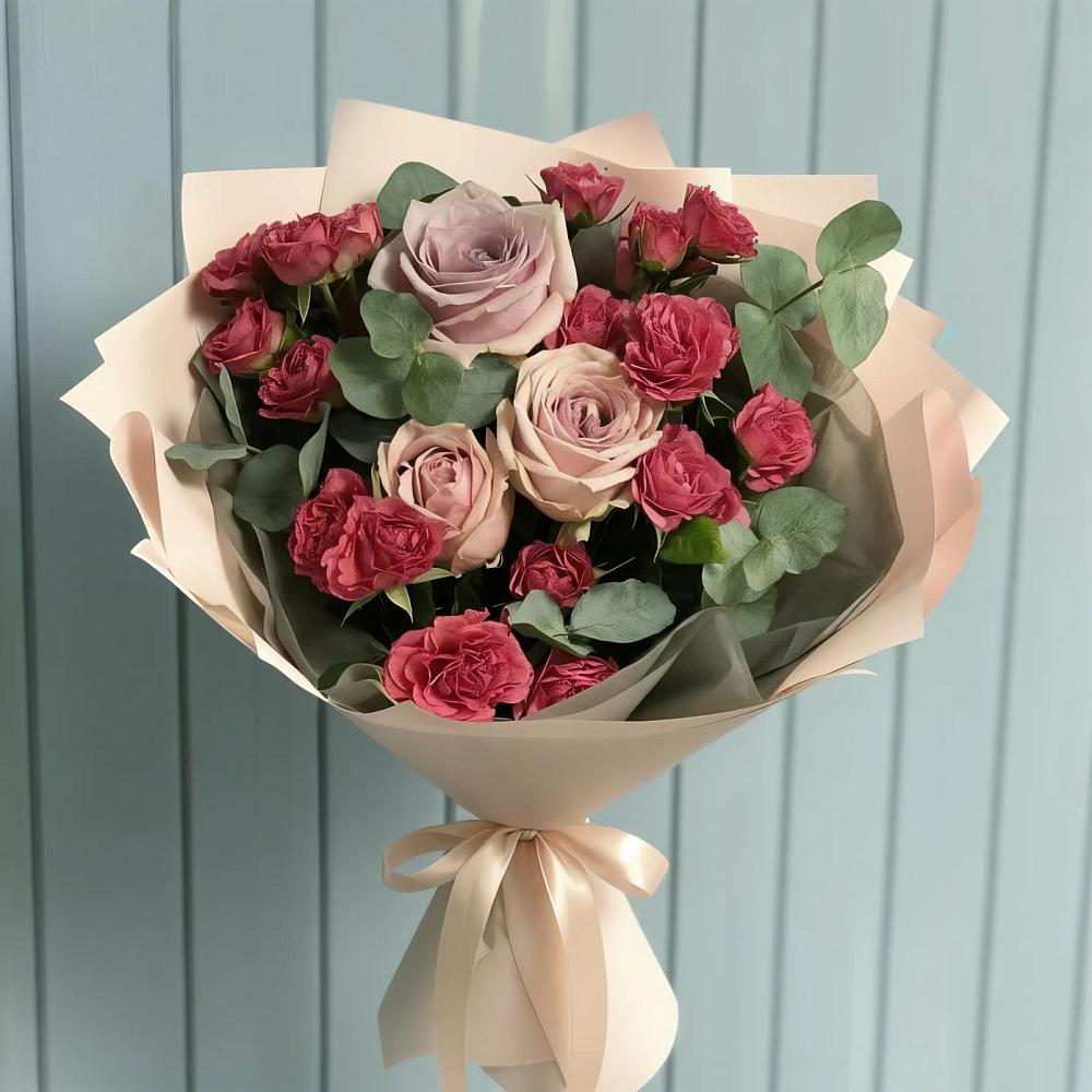 Букет цветов из: Гвоздики и Розы в Новомеловатке