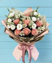 Букет цветов из:  Розы, Альстромерии и Лизиантусы #REPLACE_PRED# Новомеловатке