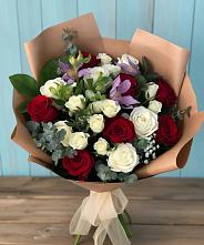 Букет цветов из:  Розы и Альстромерии #REPLACE_PRED# Новомеловатке