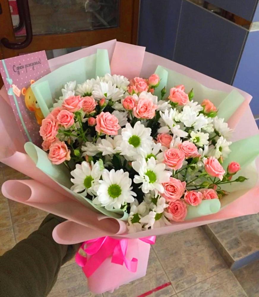 Букет цветов из: Розы и Хризантемы в Новомеловатке