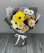 Букет цветов из:  Розы, Герберы и Хризантемы #REPLACE_PRED# Новомеловатке