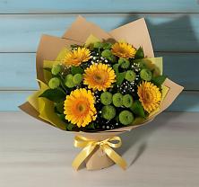 Букет цветов из:  Герберы и Хризантемы в Новомеловатке