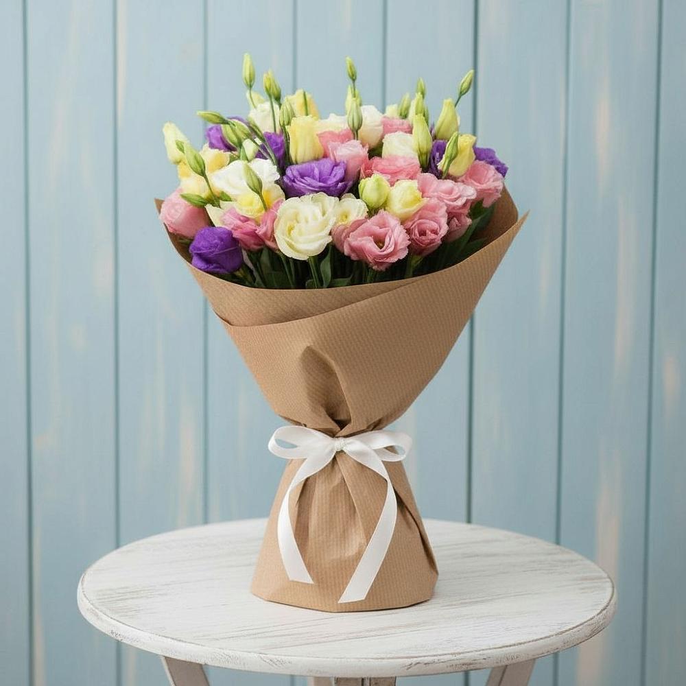 Букет цветов из: Лизиантусы в Новомеловатке