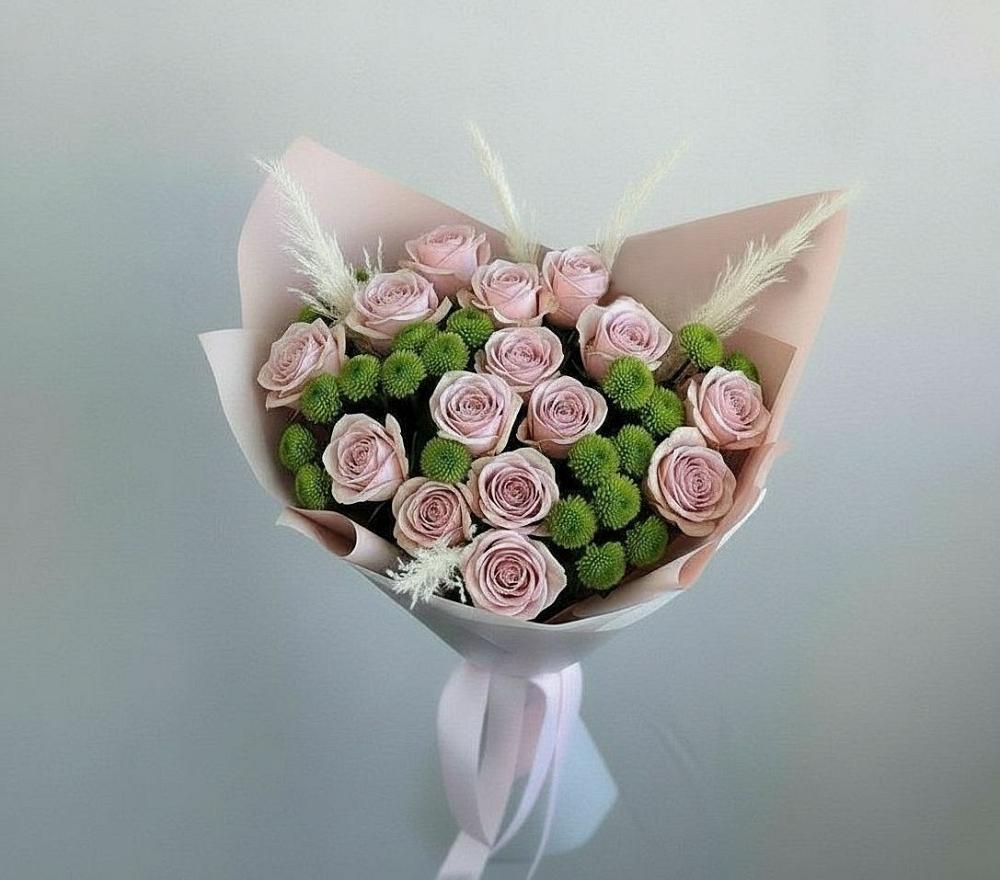 Букет цветов из: Розы и Хризантемы в Новомеловатке