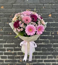 Букет цветов из:  Герберы и Хризантемы #REPLACE_PRED# Новомеловатке