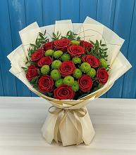 Букет цветов из:  Розы и Хризантемы в Новомеловатке