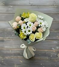 Букет цветов из:  Альстромерии, Розы и Хризантемы в Новомеловатке