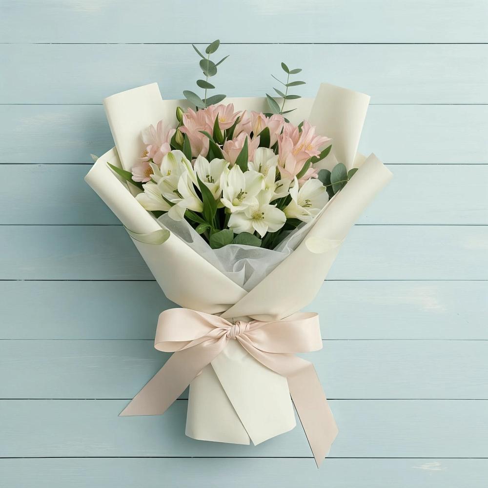 Букет цветов из: Альстромерии в Новомеловатке