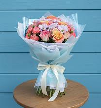 Букет цветов из:  Хризантемы и Розы #REPLACE_PRED# Новомеловатке