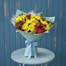 Букет цветов из:  Альстромерии и Хризантемы #REPLACE_PRED# Новомеловатке