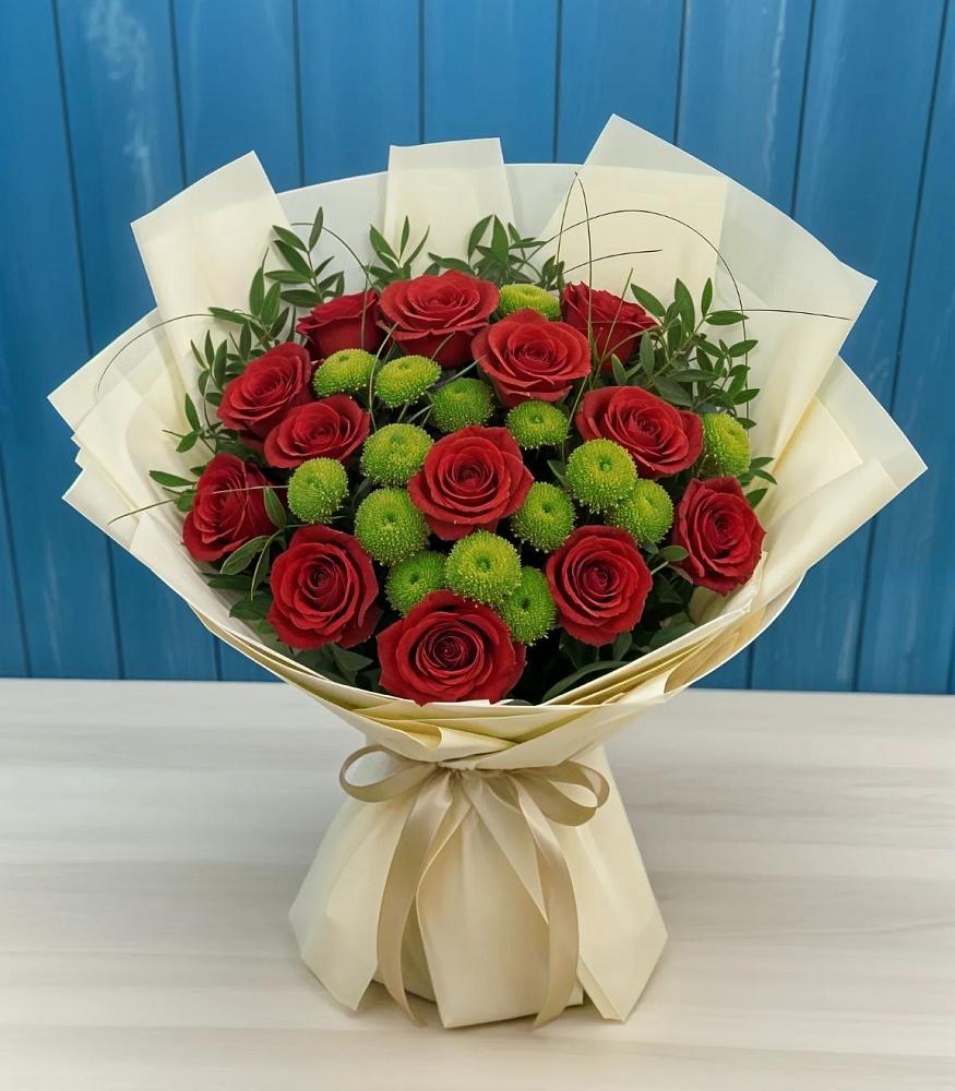 Букет цветов из: Розы и Хризантемы в Новомеловатке