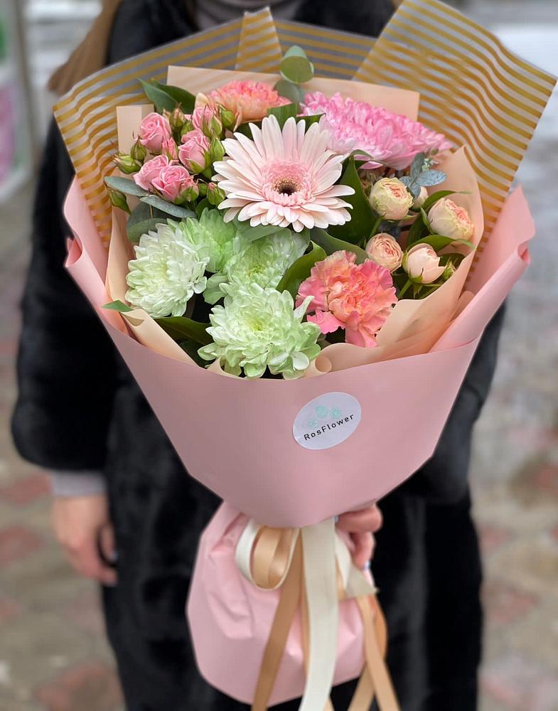 Букет цветов из: Герберы, Хризантемы и Розы в Новомеловатке