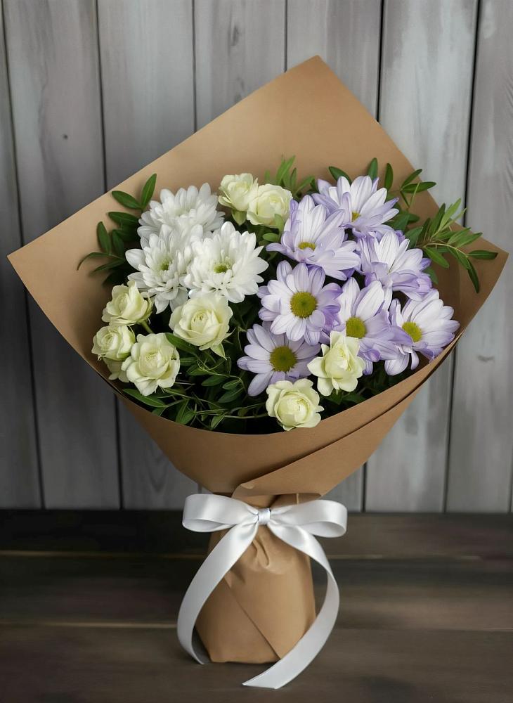 Букет цветов из: Хризантемы и Розы в Новомеловатке