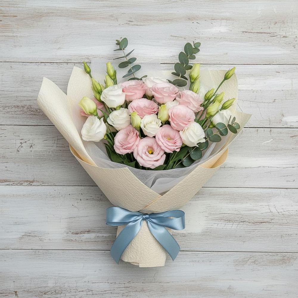 Букет цветов из: Лизиантусы в Новомеловатке